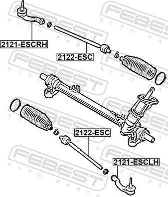 Febest 2121-ESCLH - Наконечник рулевой тяги, шарнир autospares.lv