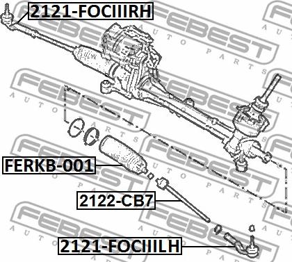 Febest 2121-FOCIIIRH - Наконечник рулевой тяги, шарнир autospares.lv