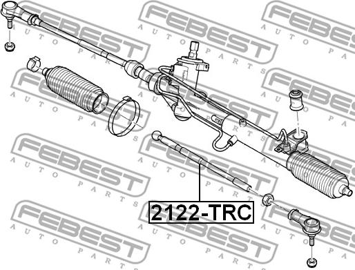 Febest 2122-TRC - Осевой шарнир, рулевая тяга autospares.lv