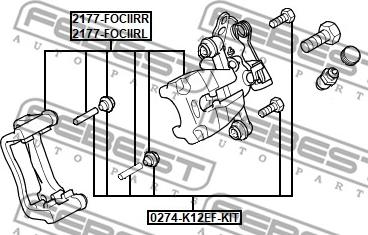 Febest 2177-FOCIIRR - Тормозной суппорт autospares.lv