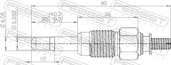 Febest 23642-002 - Свеча накаливания autospares.lv