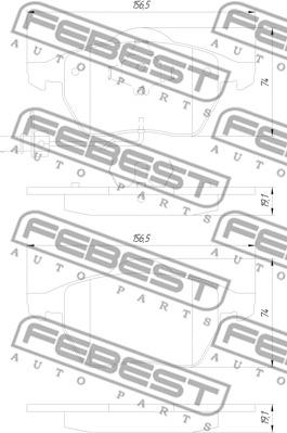 Febest 2301-9BF - Тормозные колодки, дисковые, комплект autospares.lv