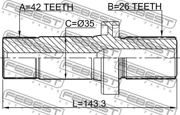 Febest 2312-TRT5RH - Приводной вал autospares.lv