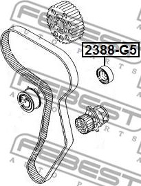 Febest 2388-G5 - Направляющий ролик, зубчатый ремень ГРМ autospares.lv