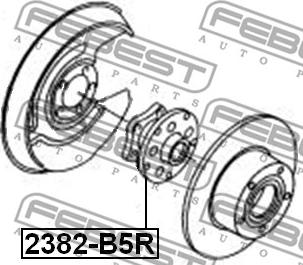 Febest 2382-B5R - Ступица колеса, поворотный кулак autospares.lv