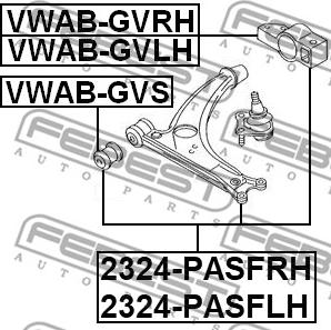 Febest 2324-PASFLH - Рычаг подвески колеса autospares.lv