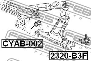 Febest 2320-B3F - Шаровая опора, несущий / направляющий шарнир autospares.lv