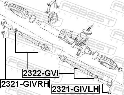 Febest 2321-GIVRH - Наконечник рулевой тяги, шарнир autospares.lv