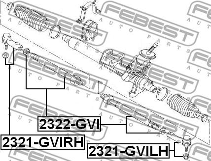 Febest 2321-GVILH - Наконечник рулевой тяги, шарнир autospares.lv