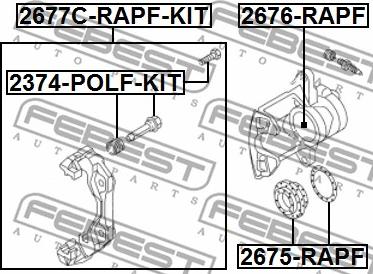 Febest 2675-RAPF - Ремкомплект, тормозной суппорт autospares.lv