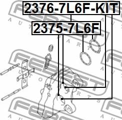 Febest 2375-7L6F - Ремкомплект, тормозной суппорт autospares.lv