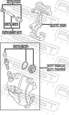 Febest 2377-TIGFLH - Тормозной суппорт autospares.lv