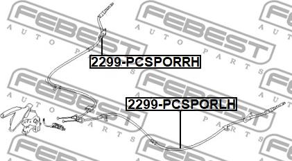 Febest 2299-PCSPORLH - Тросик, cтояночный тормоз autospares.lv