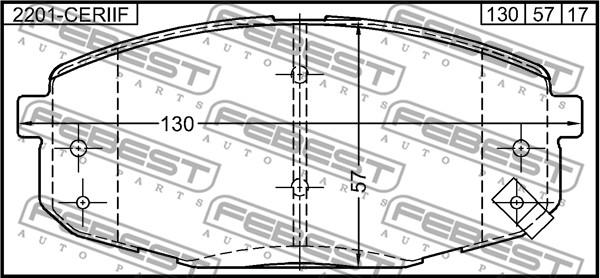 Febest 2201-CERIIF - Тормозные колодки, дисковые, комплект autospares.lv