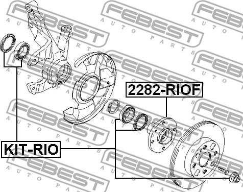 Febest KIT-RIO - Подшипник ступицы колеса autospares.lv