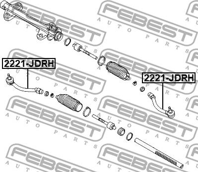 Febest 2221-JDLH - Наконечник рулевой тяги, шарнир autospares.lv