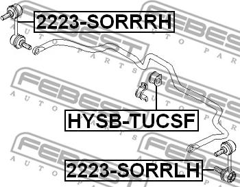 Febest 2223-SORRRH - Тяга / стойка, стабилизатор autospares.lv