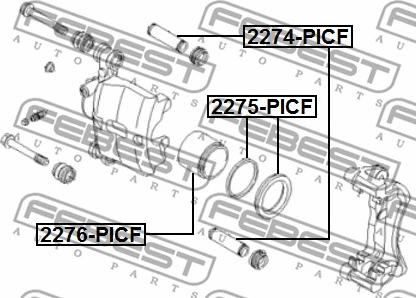 Febest 2275-PICF - Ремкомплект, тормозной суппорт autospares.lv