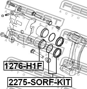 Febest 2275-SORF-KIT - Ремкомплект, тормозной суппорт autospares.lv