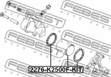 Febest 2276-K2500F-KIT - Ремкомплект, тормозной суппорт autospares.lv