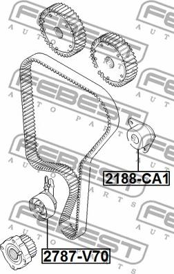 Febest 2790-V70 - Натяжитель, ремень ГРМ autospares.lv