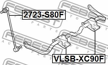 Febest 2723-S80F - Тяга / стойка, стабилизатор autospares.lv