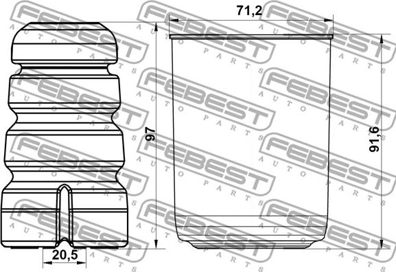 Febest ADSHB-Q5F-KIT - Пылезащитный комплект, амортизатор autospares.lv