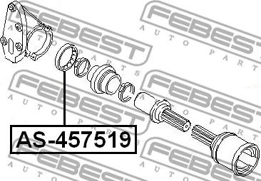 Febest AS-457519 - Подшипник промежуточный, приводной вал autospares.lv