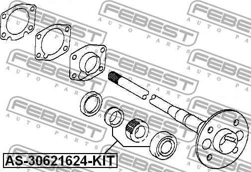 Febest AS-30621624-KIT - Подшипник, приводной вал autospares.lv