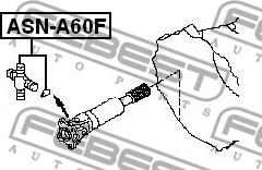 Febest ASN-A60F - Шарнир, продольный вал autospares.lv