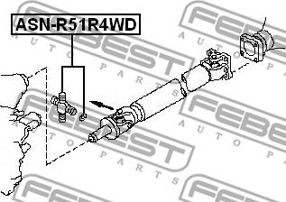 Febest ASN-R51R4WD - Шарнир, продольный вал autospares.lv