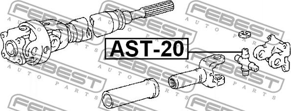 Febest AST-20 - Шарнир, продольный вал autospares.lv