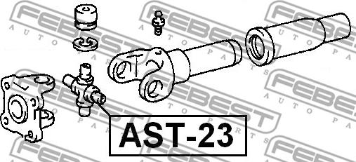 Febest AST-23 - Шарнир, продольный вал autospares.lv