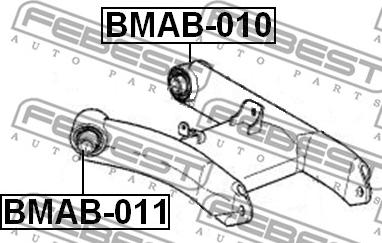 Febest BMAB-011 - Сайлентблок, рычаг подвески колеса autospares.lv