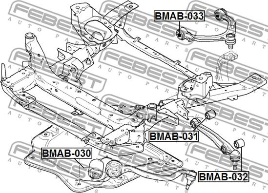 Febest BMAB-032 - Сайлентблок, рычаг подвески колеса autospares.lv