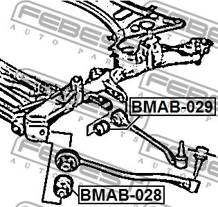 Febest BMAB-029 - Сайлентблок, рычаг подвески колеса autospares.lv