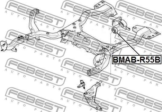 Febest BMAB-R55B - Сайлентблок, рычаг подвески колеса autospares.lv