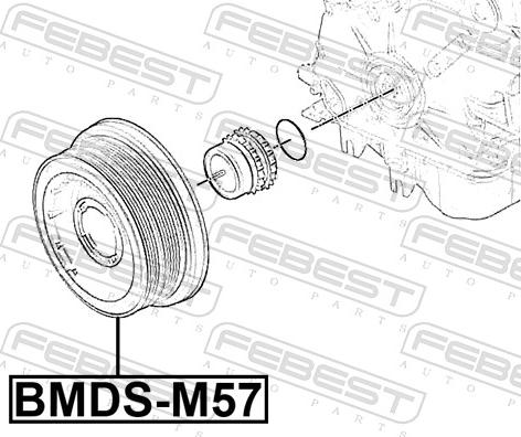 Febest BMDS-M57 - Шкив коленчатого вала autospares.lv