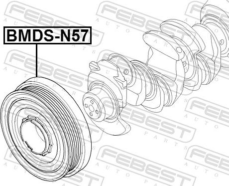 Febest BMDSN57 - Шкив коленчатого вала autospares.lv