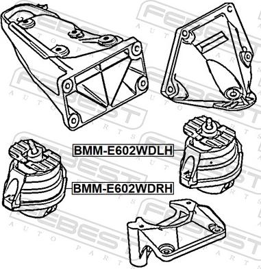 Febest BMM-E602WDRH - Подушка, опора, подвеска двигателя autospares.lv