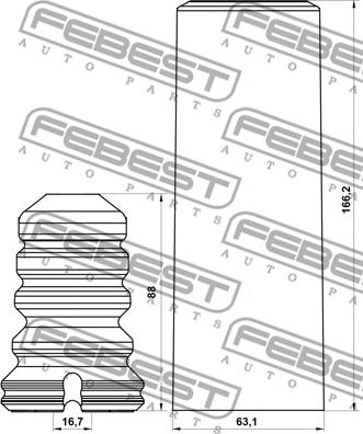 Febest BMSHB-E90R-KIT - Пылезащитный комплект, амортизатор autospares.lv