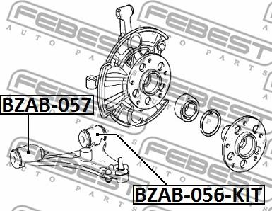 Febest BZAB-056-KIT - Подвеска колеса, комплект autospares.lv