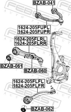 Febest BZAB-062 - Сайлентблок, рычаг подвески колеса autospares.lv