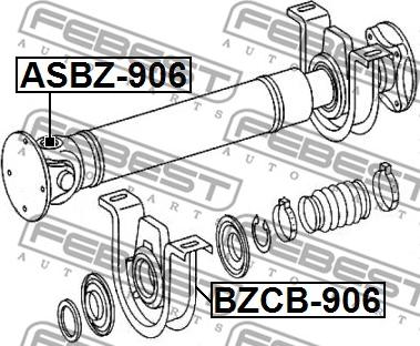 Febest BZCB-906 - Подшипник карданного вала, центральная подвеска autospares.lv