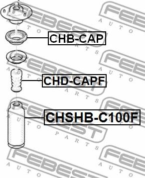 Febest CHB-CAP - Подшипник качения, опора стойки амортизатора autospares.lv