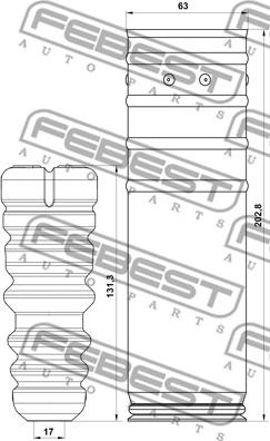 Febest CHSHB-T300R-KIT - Пылезащитный комплект, амортизатор autospares.lv