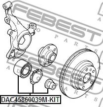 Febest DAC45860039M-KIT - Подшипник ступицы колеса, комплект autospares.lv