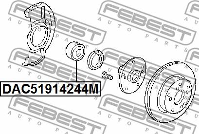 Febest DAC51914244M - Подшипник ступицы колеса autospares.lv