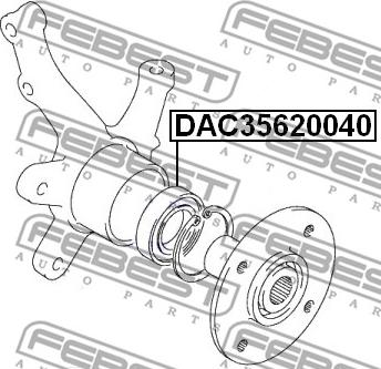 Febest DAC35620040 - Подшипник ступицы колеса autospares.lv