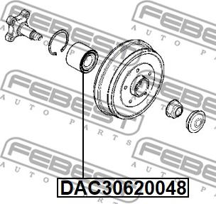 Febest DAC30620048 - Подшипник ступицы колеса autospares.lv